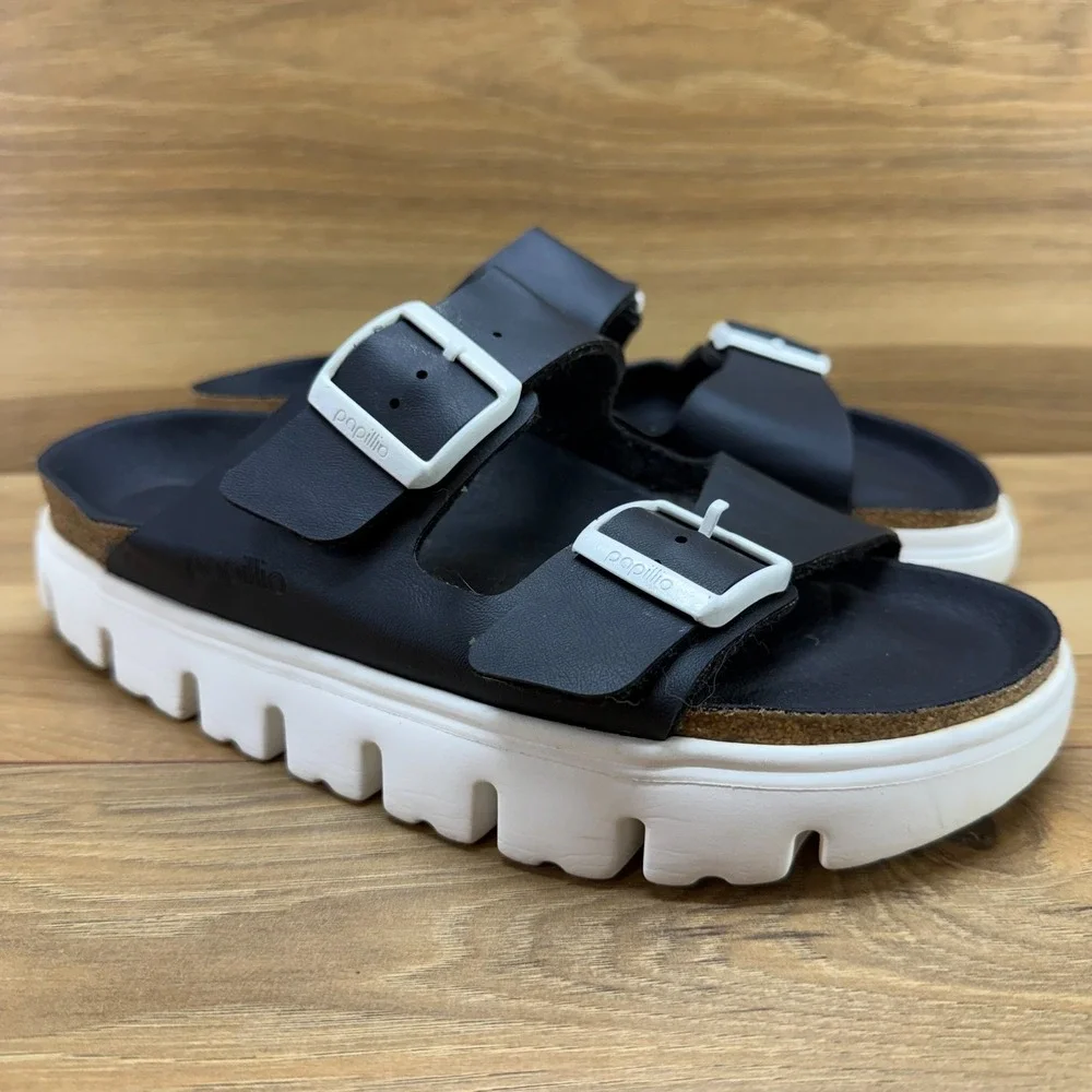 Birkenstock Papillio Arizona Vegan Platform Sandals 8 N EU 39 Chunky Travel Walk